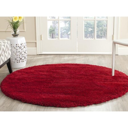 Safavieh 3 x 3 ft. Milan Shag Power Loomed 16 x 30 Round Area Rug, Red SG180-4040-3R